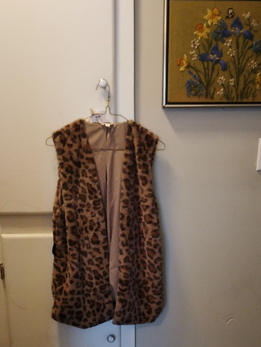 Hem & Thread Leopard Print Faux Fur Vest